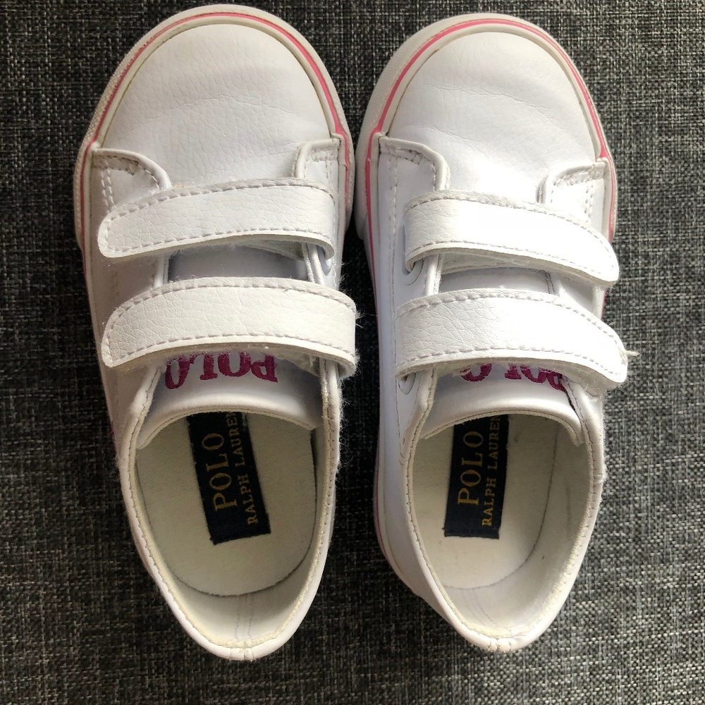 Toddler girl white/pink sneakers Size 7